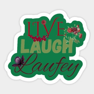 Live Laugh Laufey Red and Green Sticker